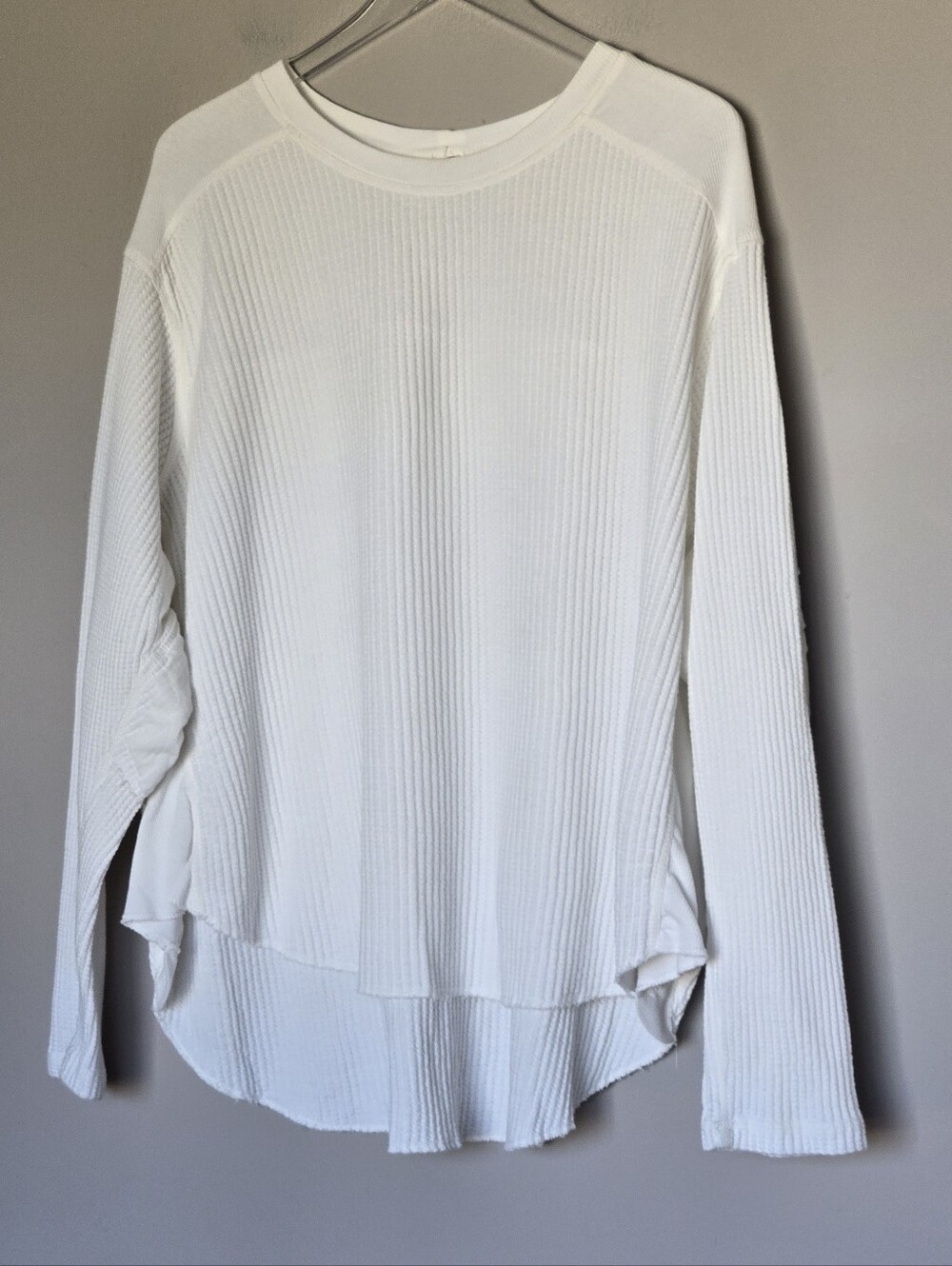 Free People One Blake Thermal - Coconut Milk Ivory White Size M Slouchy Oversize - Picture 6 of 12